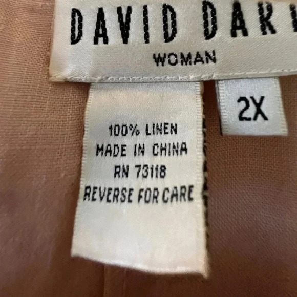 David Dart Light Pink Sleeveless Linen Dress- Size 2x - Picture 4 of 5